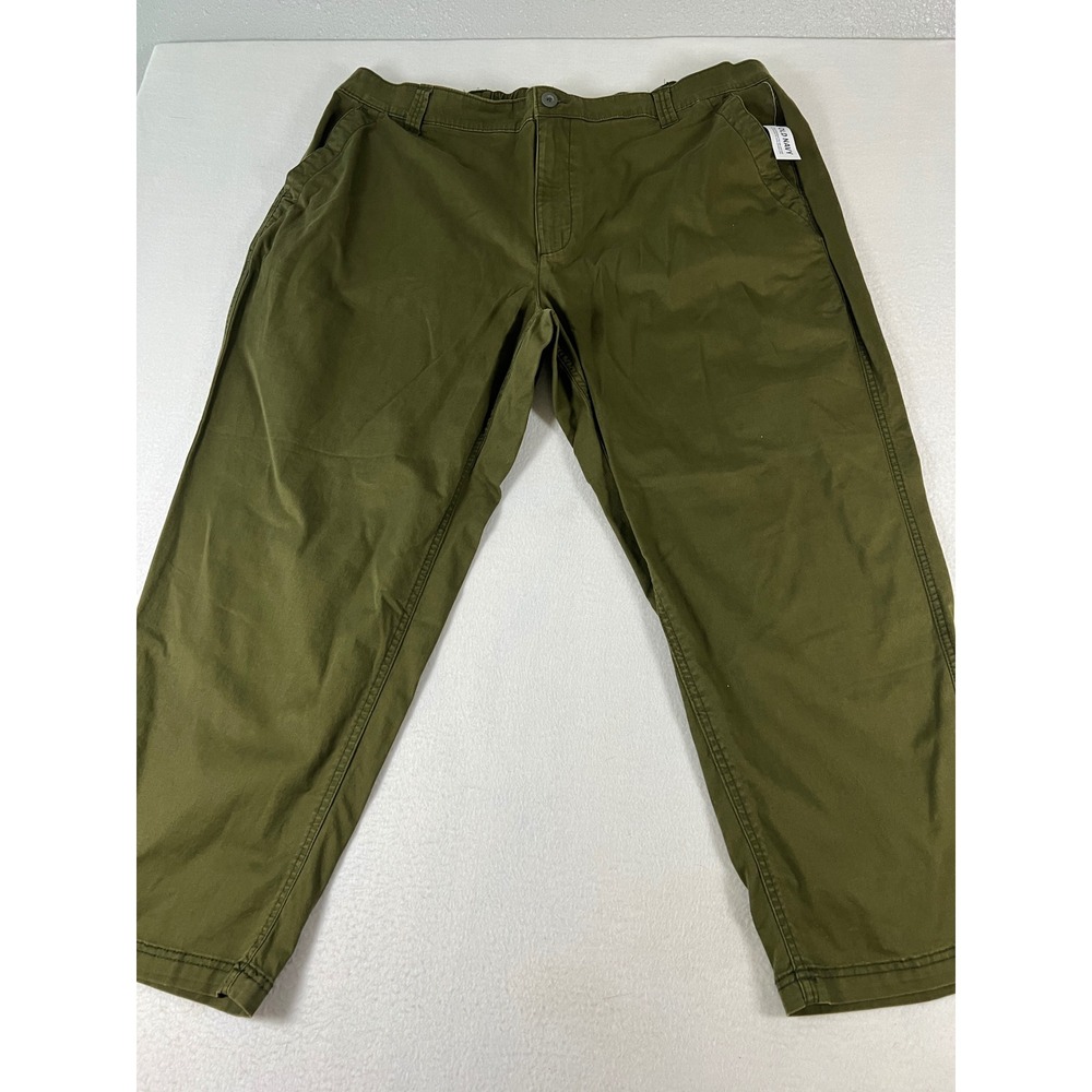 Old Navy OG Chino Pants Womens XXL Green NEW High Rise Relaxed Elastic Waist